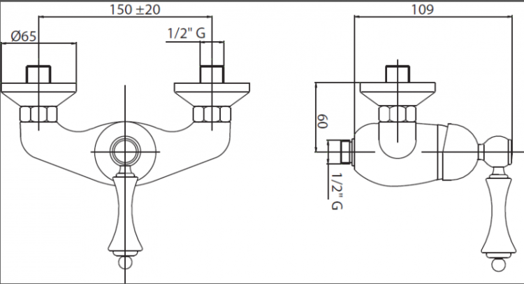 Смеситель для душа Cezares MARGOT-DM-02-Bi