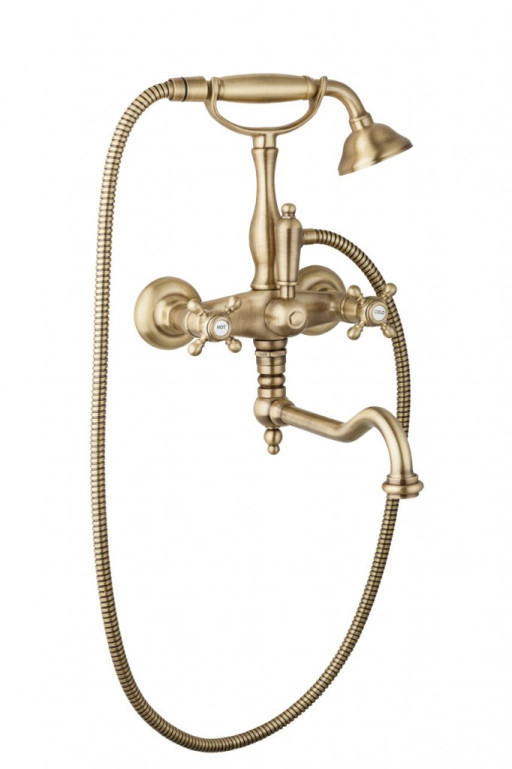 Смеситель для ванны с поворотным изливом и ручным душем Cezares GOLF-VDF-01-Bi