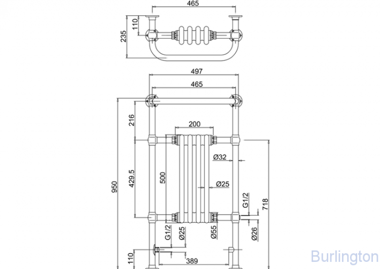 Полотенцесушитель Bloomsbury, серия Black