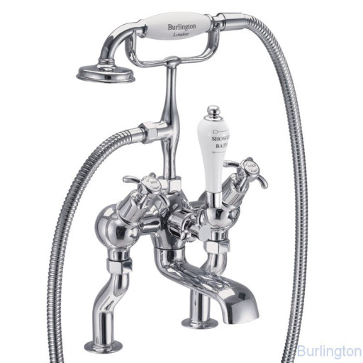 Смеситель для ванны &quot;под наклоном&quot; и ручным душем, набортный [AN19]