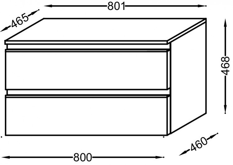 Дополнительный модуль 80 см, 2 выдвижных ящика, серый антрацит Jacob Delafon VOX EB2061-RA-442