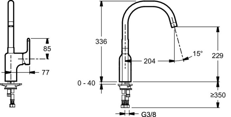 Смеситель для кухни Jacob Delafon Singulier E10877-CP