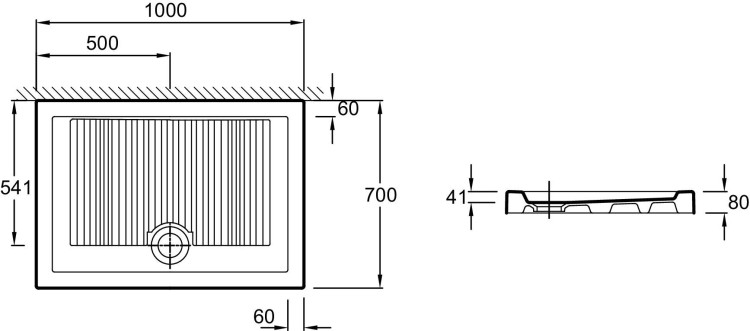 Душевой поддон 100 x 70 см Jacob Delafon KYREO EN112-00