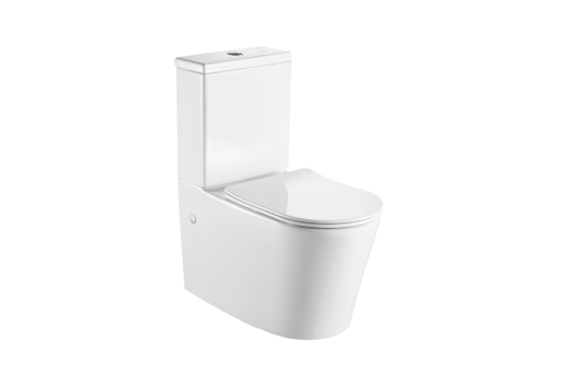 Унитаз-компакт напольный безободковый с бачком Aquatek ОБЕРОН AQ1273S-00 591*362*820 мм, горизонтальный выпуск, тонкое сиденье с механизмом плавного закрывания, крепеж