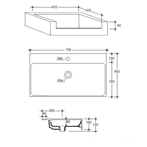 Раковина Kerasan Cento 3548