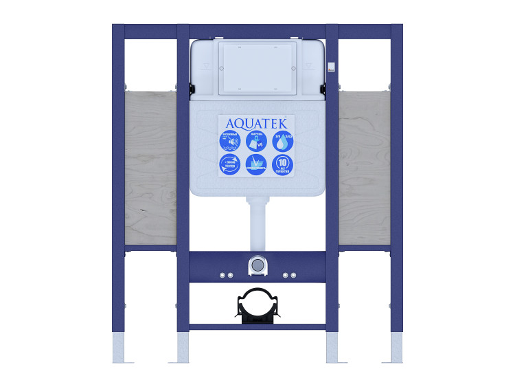 Инсталляция для подвесного унитаза для лиц с ограниченными возможностями (для установки поручней и опор) Aquatek INS-0000015, 1130*950*100 мм