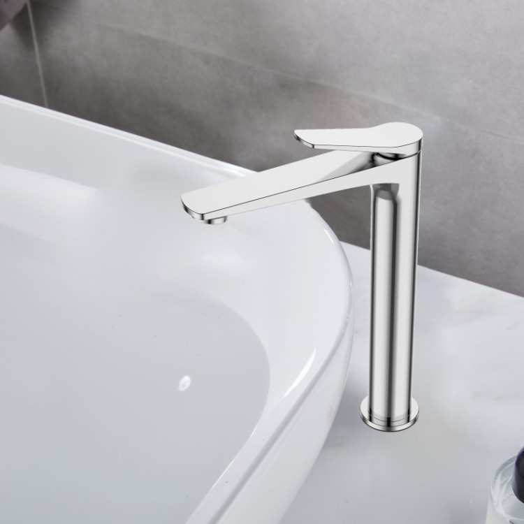 Смеситель для накладной раковины без донного клапана Cezares UNIQUE-LMC-CRM-W0