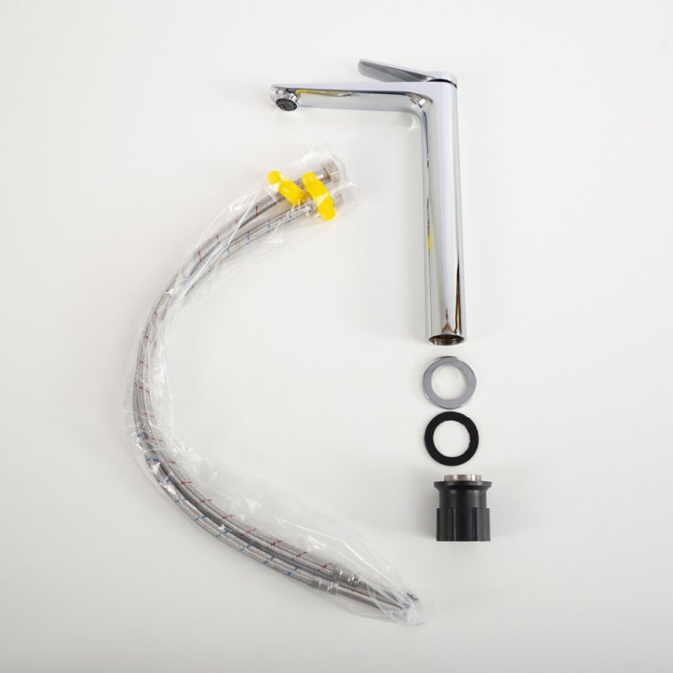 Смеситель для накладной раковины без донного клапана Cezares UNIQUE-LMC-CRM-W0