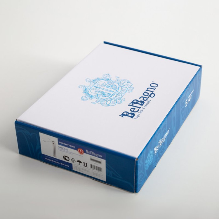 Смеситель для накладной раковины без донного клапана Cezares UNIQUE-LMC-CRM-W0