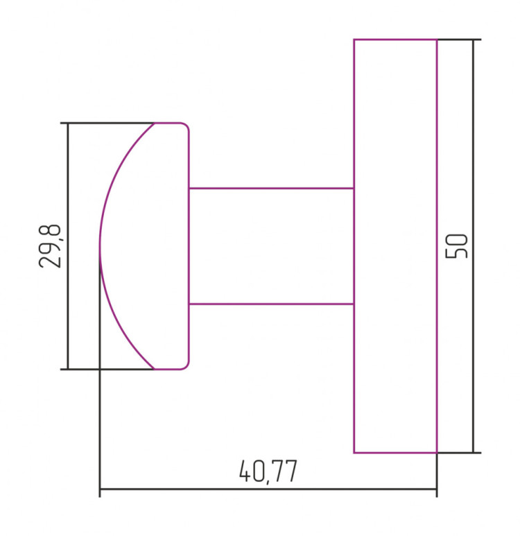 Вешалка Сунержа Сфера настенная (L 50) RAL 7048 Перламутровый мышино-серый