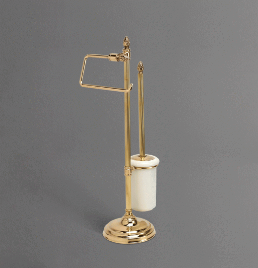 Стойка напольная для унитаза и биде с держателем щетки и туалетной бумаги 15х57 см ART&amp;MAX AM-1949-Cr