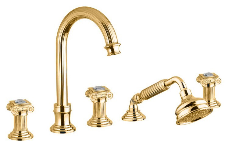 Смеситель на борт ванны с выдвижным душем и переключателем OLIMP-BVD Cezares OLIMP-BVD-02-Sw