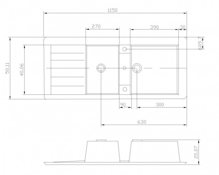 Кухонная мойка Акватон Торина
