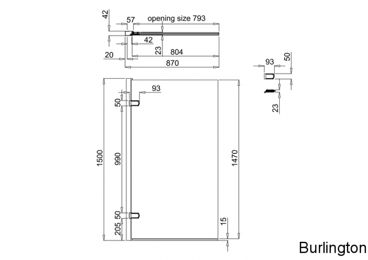 Шторка на ванну, никель