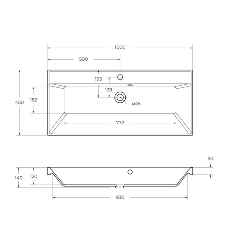 База под раковину подвесная с двумя выкатными ящиками 1000x450x570 BelBagno VITTORIA-1000-2C-SO-PINO-P
