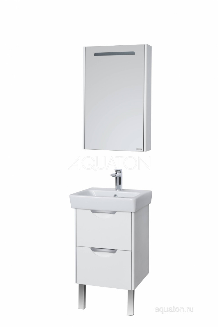 Зеркальный шкаф Aquaton Сильва 50 дуб полярный 1A215502SIW7L