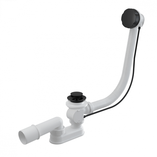 Сифон для ванны автомат комплект, черный-мат Alcadrain A55BLACK