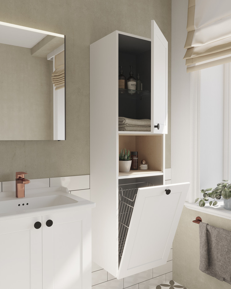 Пенал Root Classic 40 см, правосторонний, матовый белый