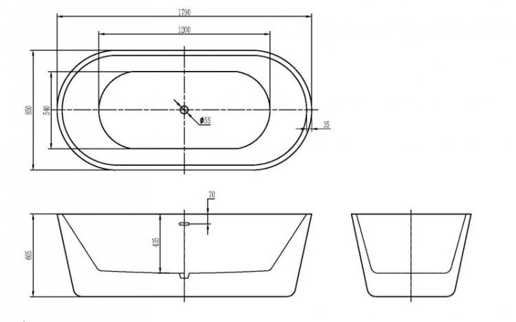Слив-перелив Cezares BB39-OVF-ORO