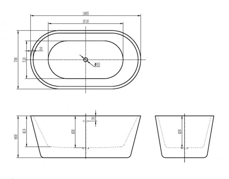 Слив-перелив Cezares BB39-OVF-ORO