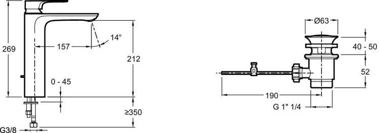 Высокий однорычажный смеситель для раковины Jacob Delafon ALEO+ E72337-CP