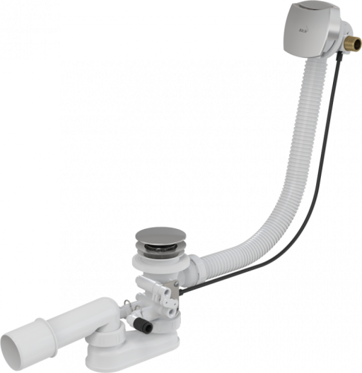 Сифон для гидромассажных ванн с напуском через перелив, металл Alcadrain A566-273133