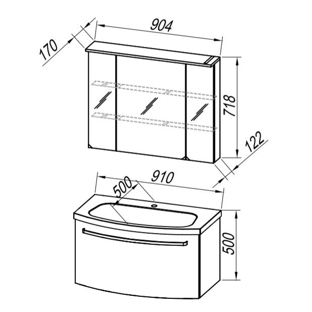 Зеркальный шкаф Kolpa San Adele 90