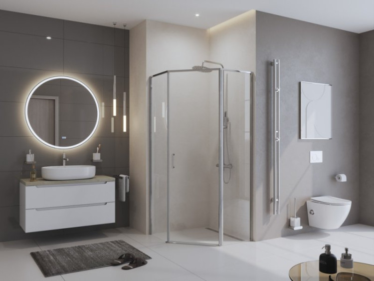Душевой уголок BELBAGNO UNO-195-P-1 BelBagno UNO-195-P-1-90-CH-CR