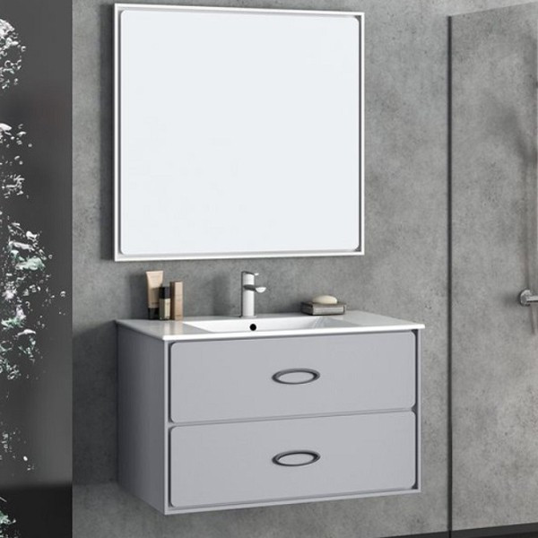 Комплект мебели для ванной Opadiris Монтэ 90 серый
