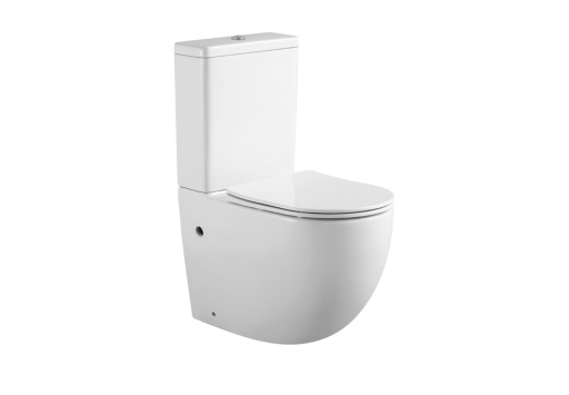 Унитаз-компакт напольный безободковый с бачком Aquatek ЕВРОПА AQ2903-00 630*385*815 мм, горизонтальный выпуск, тонкое сиденье с механизмом плавного закрывания, крепеж