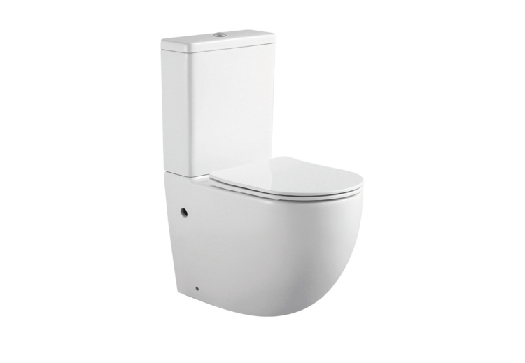 Унитаз-компакт напольный безободковый с бачком Aquatek ЕВРОПА AQ2903-00 630*385*815 мм, горизонтальный выпуск, тонкое сиденье с механизмом плавного закрывания, крепеж