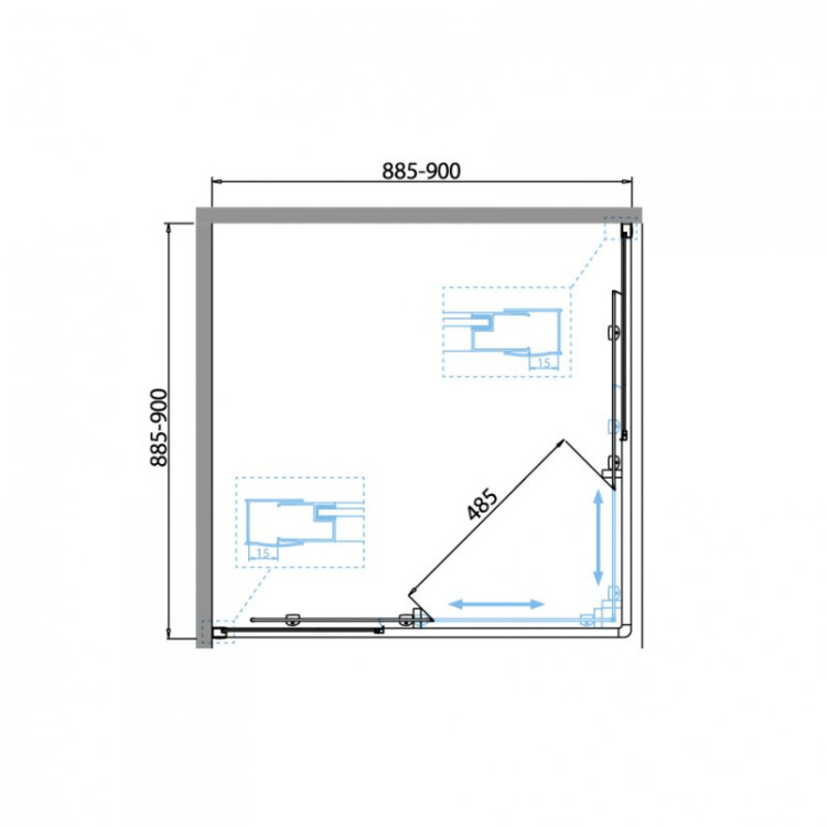 Душевой уголок BELBAGNO DUE-A-2 BelBagno DUE-A-2-80-C-Cr