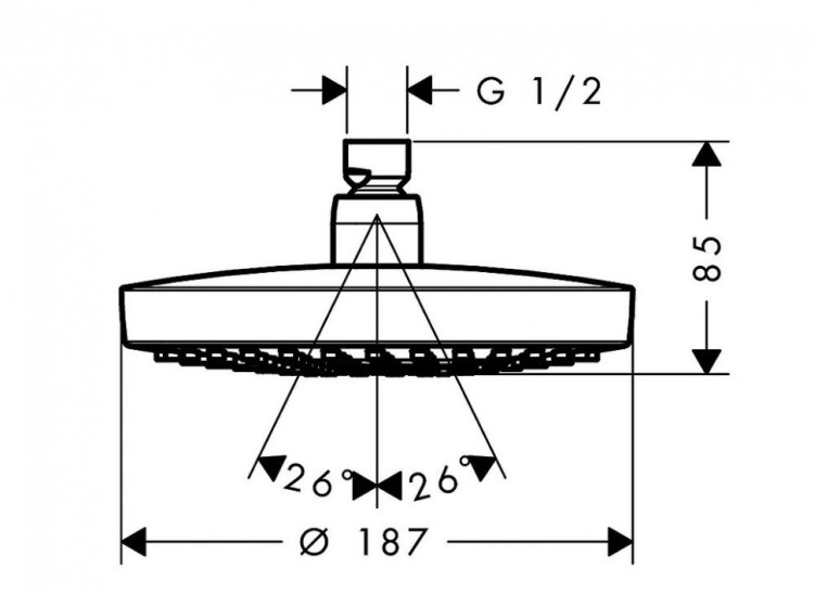 Верхний душ Hansgrohe Croma Select S 18 26522000