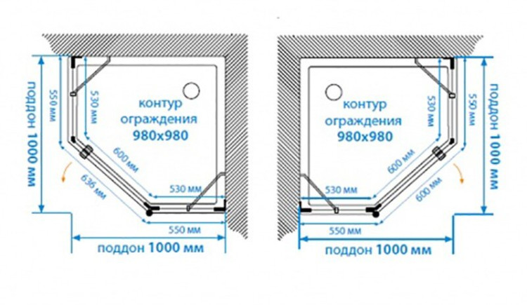 Душевой уголок Акватон Lax Fes 100x100