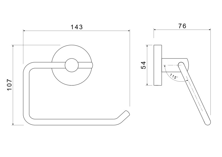 Бумагодержатель квадратный Aquatek матовый черный AQ4218MB Оберон