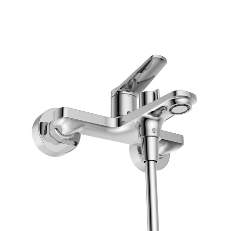 Смеситель для ванны и душа в комплекте с ручным душем, шлангом и держателем Cezares UNIQUE-VASM-CRM