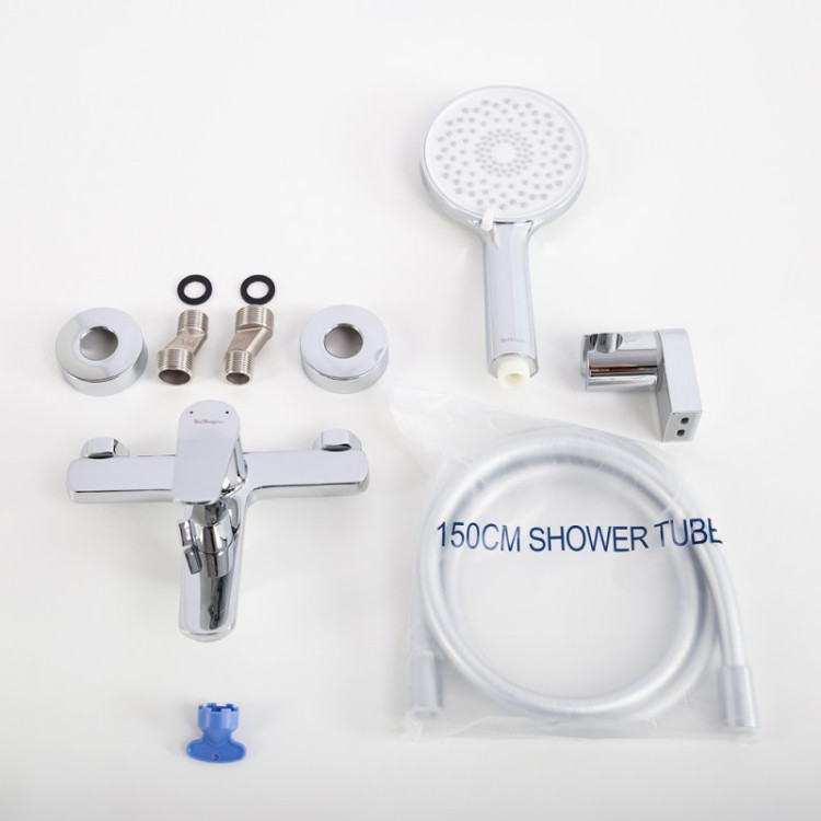 Смеситель для ванны и душа в комплекте с ручным душем, шлангом и держателем Cezares UNIQUE-VASM-CRM