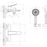 Смеситель для ванны и душа в комплекте с ручным душем, шлангом и держателем Cezares UNIQUE-VASM-CRM