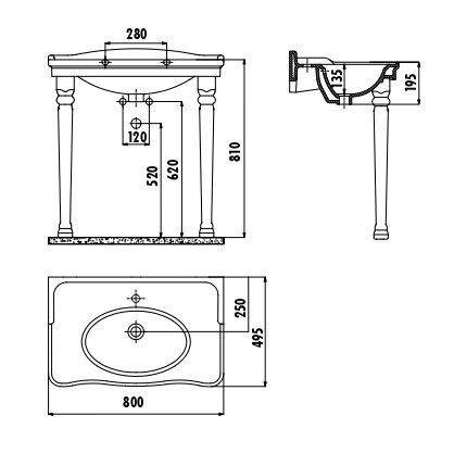 CREAVIT ANTIK Раковина AN080