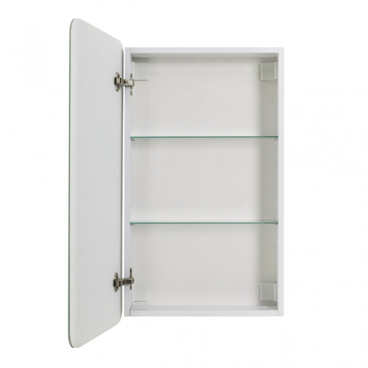 Зеркальный шкаф с одной распашной дверцей, с двумя стеклянными полками, со встроенной подсветкой и и сенсорным выключателем, 12W,220-240V BelBagno SPC-MAR-400/800-1A-LED-TCH