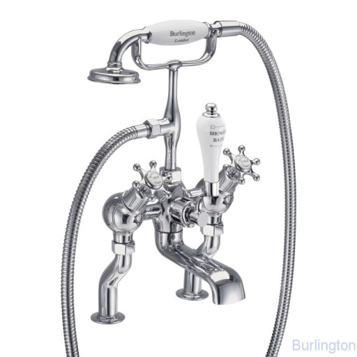 Смеситель для ванны &quot;под наклоном&quot; и ручным душем, набортный [BI19]