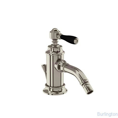 Смеситель однорычажный для биде, 1 отв, ручка - левер чёрная, никель [ARC13 + ARC66 NKL]