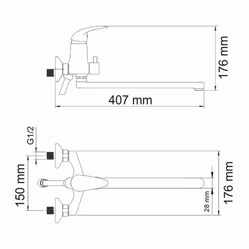 WasserKRAFT Isen 2602L Смеситель для ванндлинныизливом