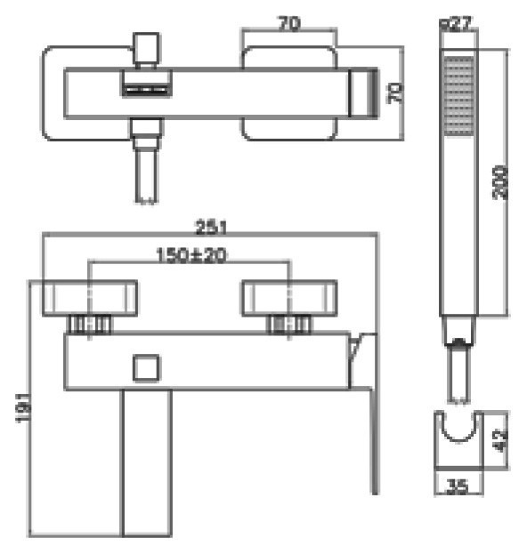 Смеситель для ванны Webert Pegaso PE850101