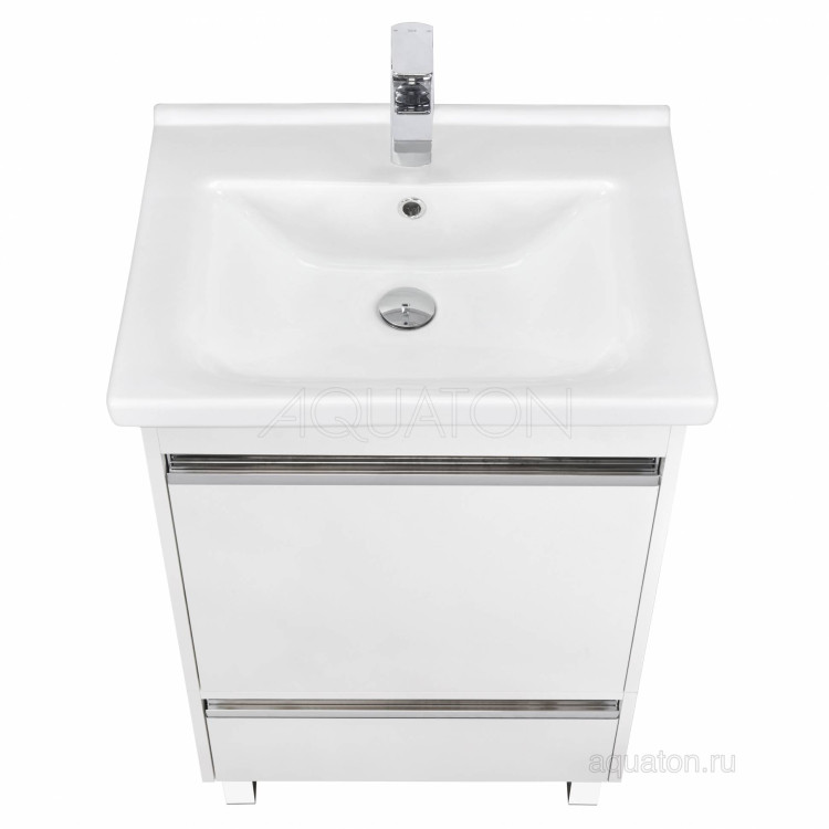 Тумба под раковину AQUATON Капри 60 белый глянец 1A230101KP010
