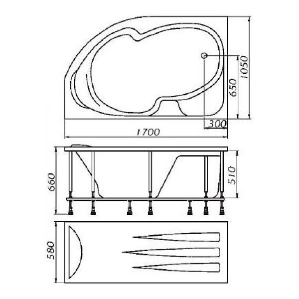 Акриловая ванна Relisan Sofi 170х105