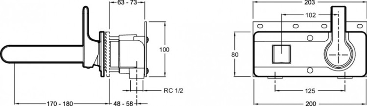 Настенный смеситель для раковины Jacob Delafon SINGULIER E10863-CP