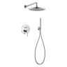 Душевой набор со встраиваемым смесителем с кнопочным управлением, верхний душ диаметр 25 см, ручной душ со шлангом, штуцером и держателем Cezares ECO-DSET-01