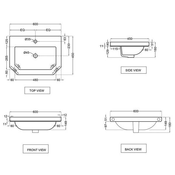 Раковина Jaquar Queen s QNS-WHT-7601