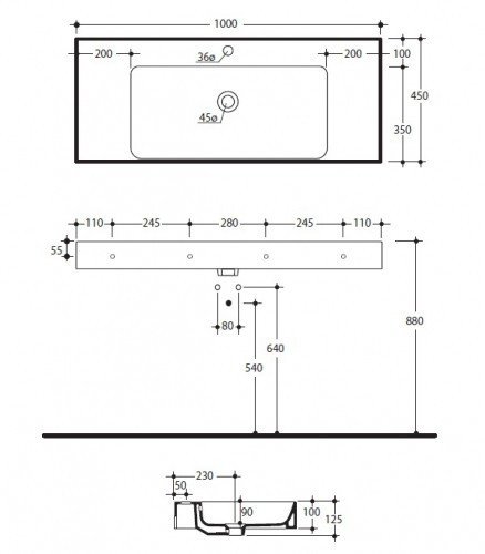 Раковина Kerasan Cento 3550